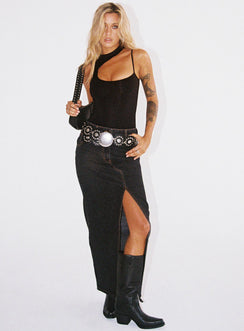 product Barbara Split Midi Skirt Charcoal Princess Polly  Maxi 