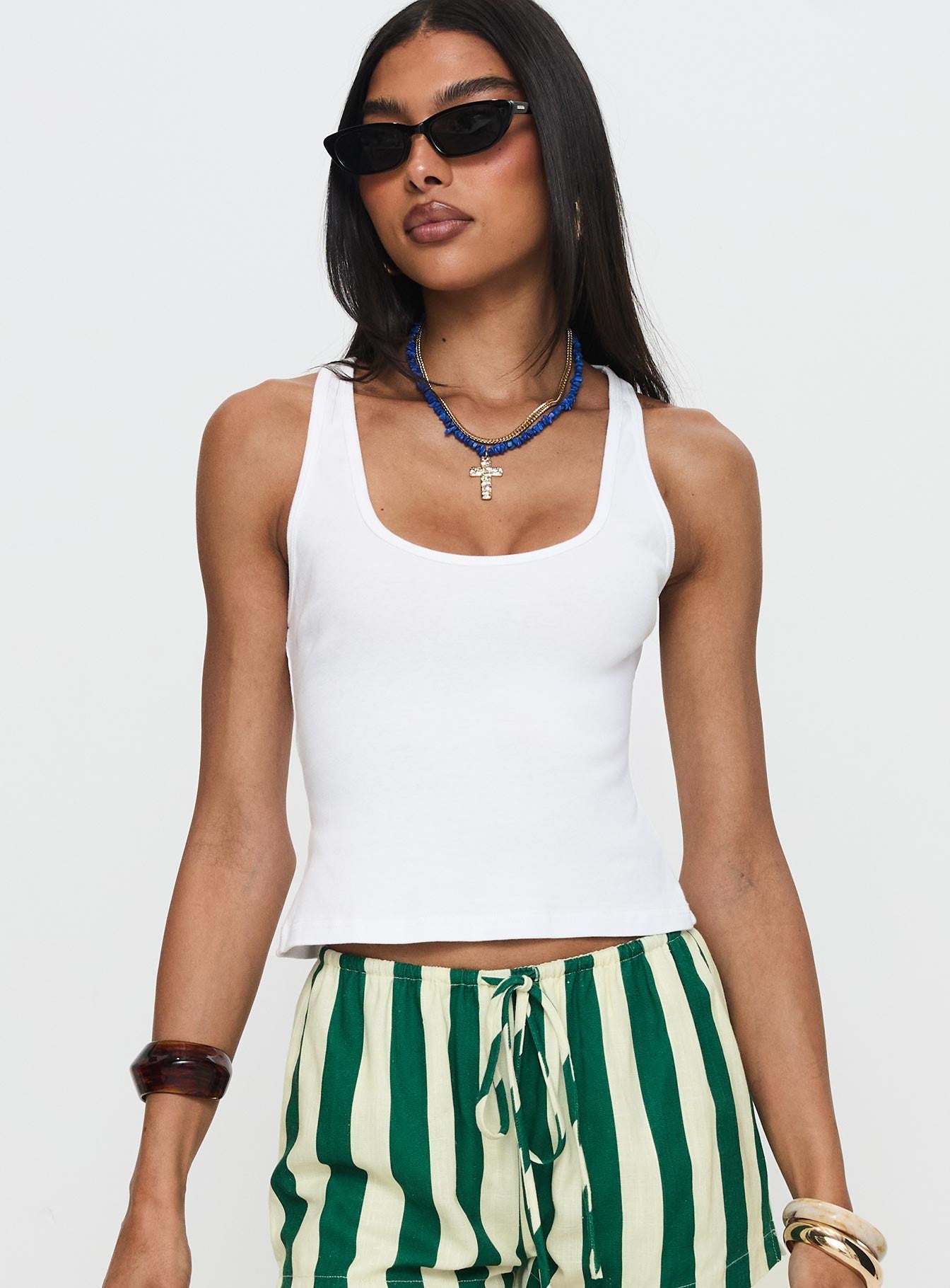 Good Habits Racer Back Top White