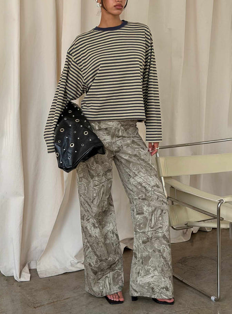 Mckinley Mid Rise Wide Leg Jeans Camouflage