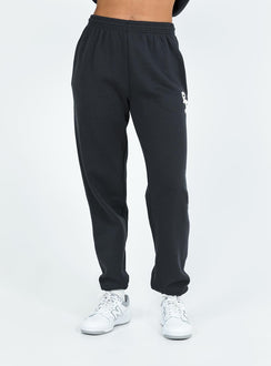 Pants Elasticated waist and cuffs Twin hip pockets Straight leg Good stretch