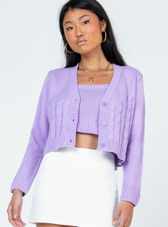 Donita Cardigan Set Purple Princess Polly  Cropped 