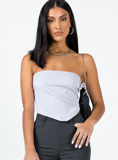 product Princess Polly Sleeveless Asymmetric Neckline  Kamilo Strapless Top Blue