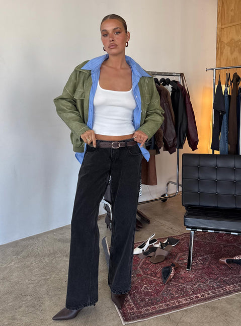 Ellanor Low Rise Slouch Denim Jean Washed Black