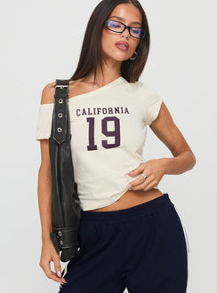 Cali Babe Cold Shoulder Top Ivory