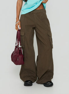 Scarletta Ultra Wide Elasticated Waist Cargo Pants Khaki