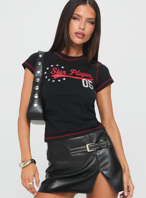 Starplayer 05 Graphic Top Black