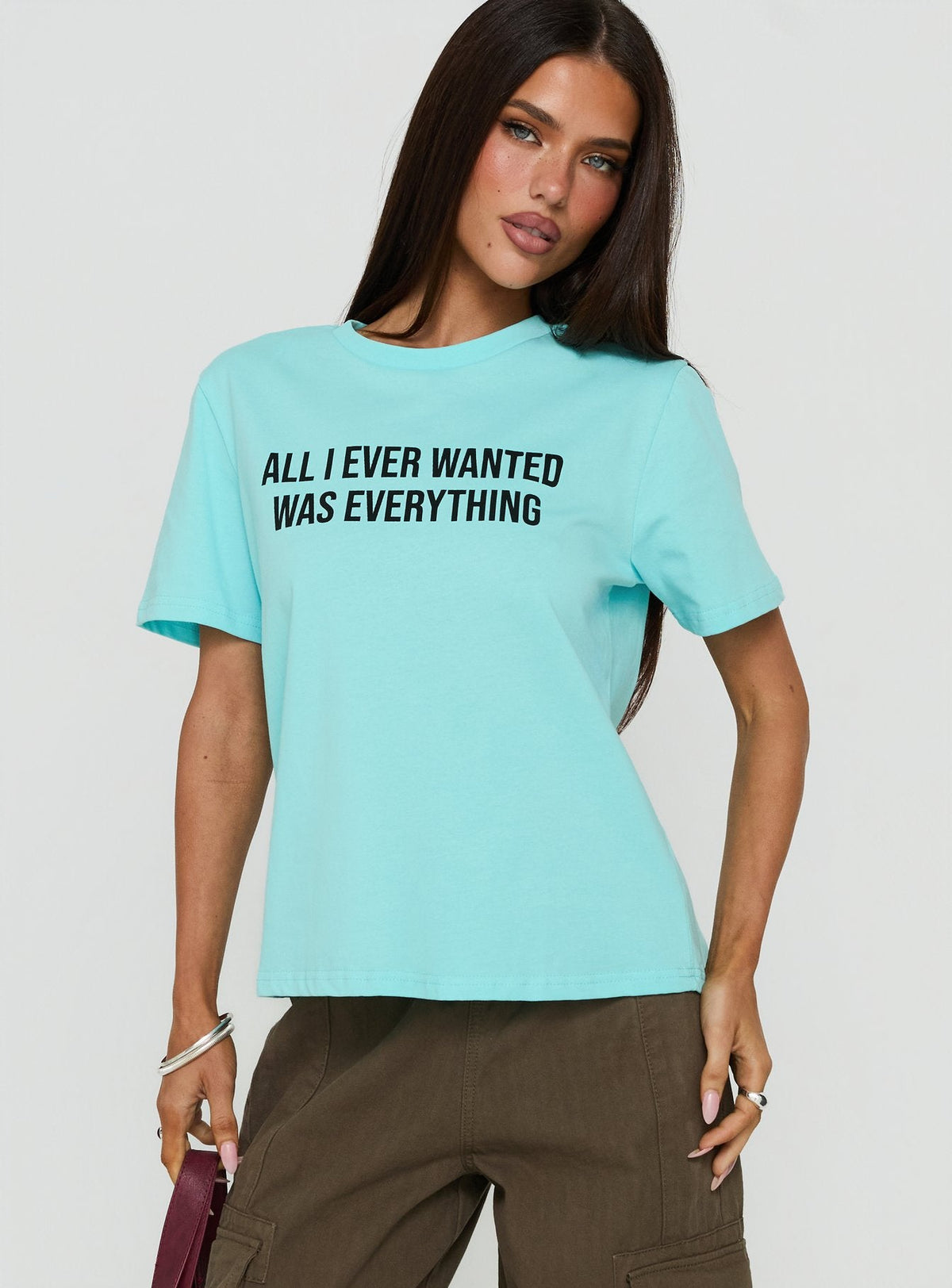 All I Ever Wanted Graphic Relaxed Tee Aqua