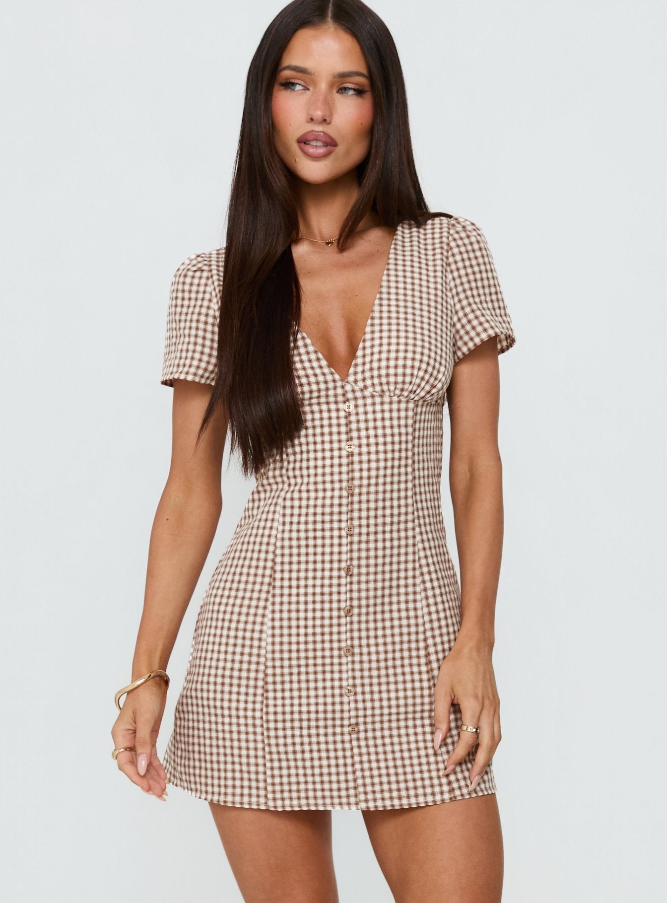 Loveliness Romper Brown Check