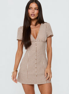 Loveliness Romper Brown Check