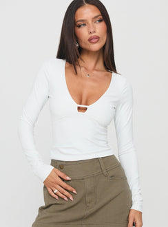 Sold On You Long Sleeve Top White