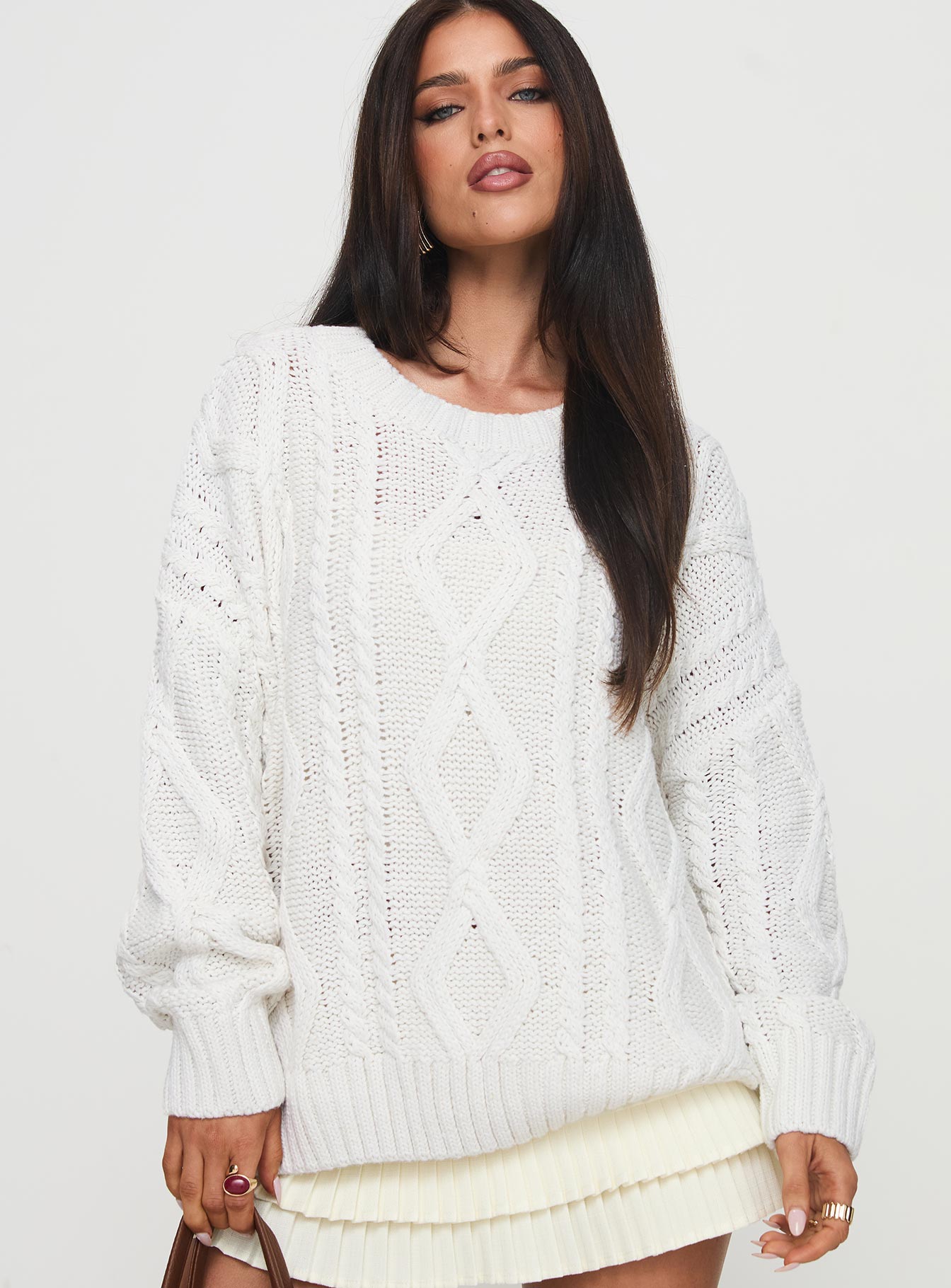 white sweater in a size large, willing to take offers - Depop