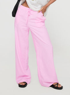 side view of model wearing Princess Polly Darise Pants Blush High Waisted Pants 