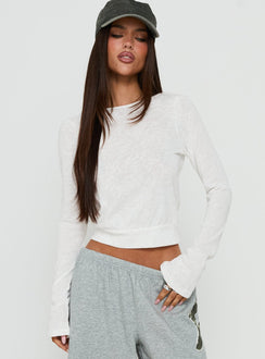 Bexxley Low Back Long Sleeve Top White