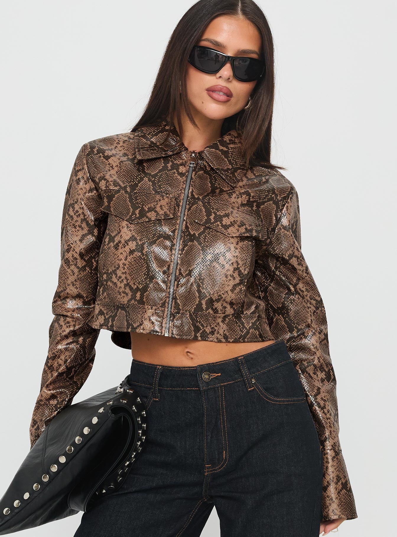 Tindra Cropped Jacket Snake