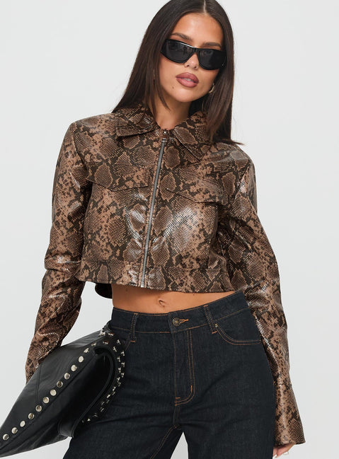 Tindra Cropped Jacket Snake