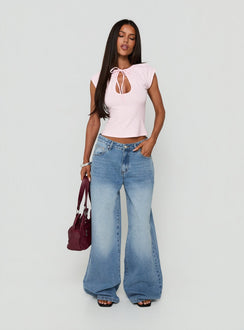 Lokura Low Rise Slouchy Jeans Vintage Mid Blue Wash