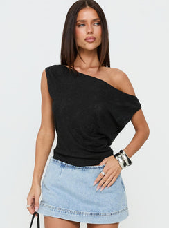 Orvielle Lace Off Shoulder Top Black
