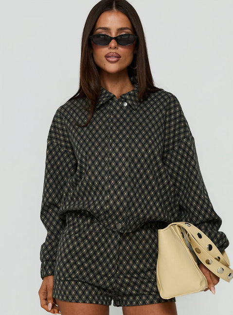 Vanya Collared Jacket Multi Check