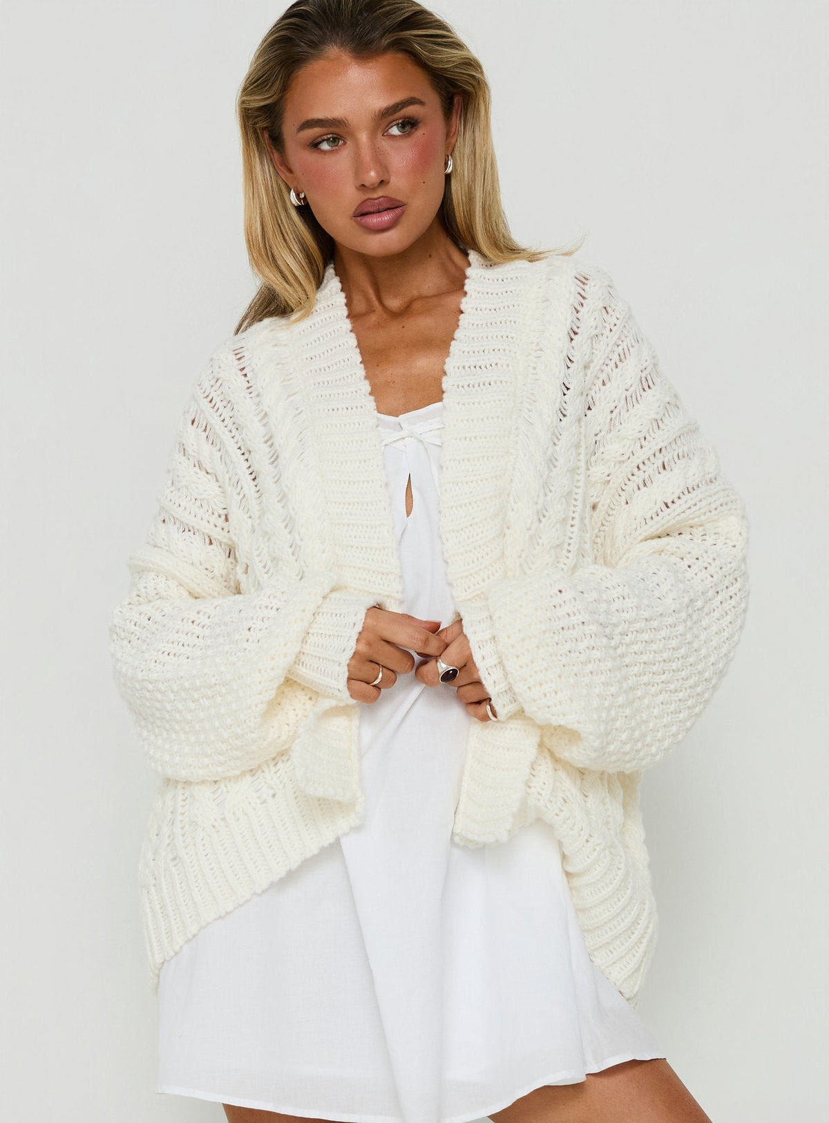 Abner Cable Cardigan Cream