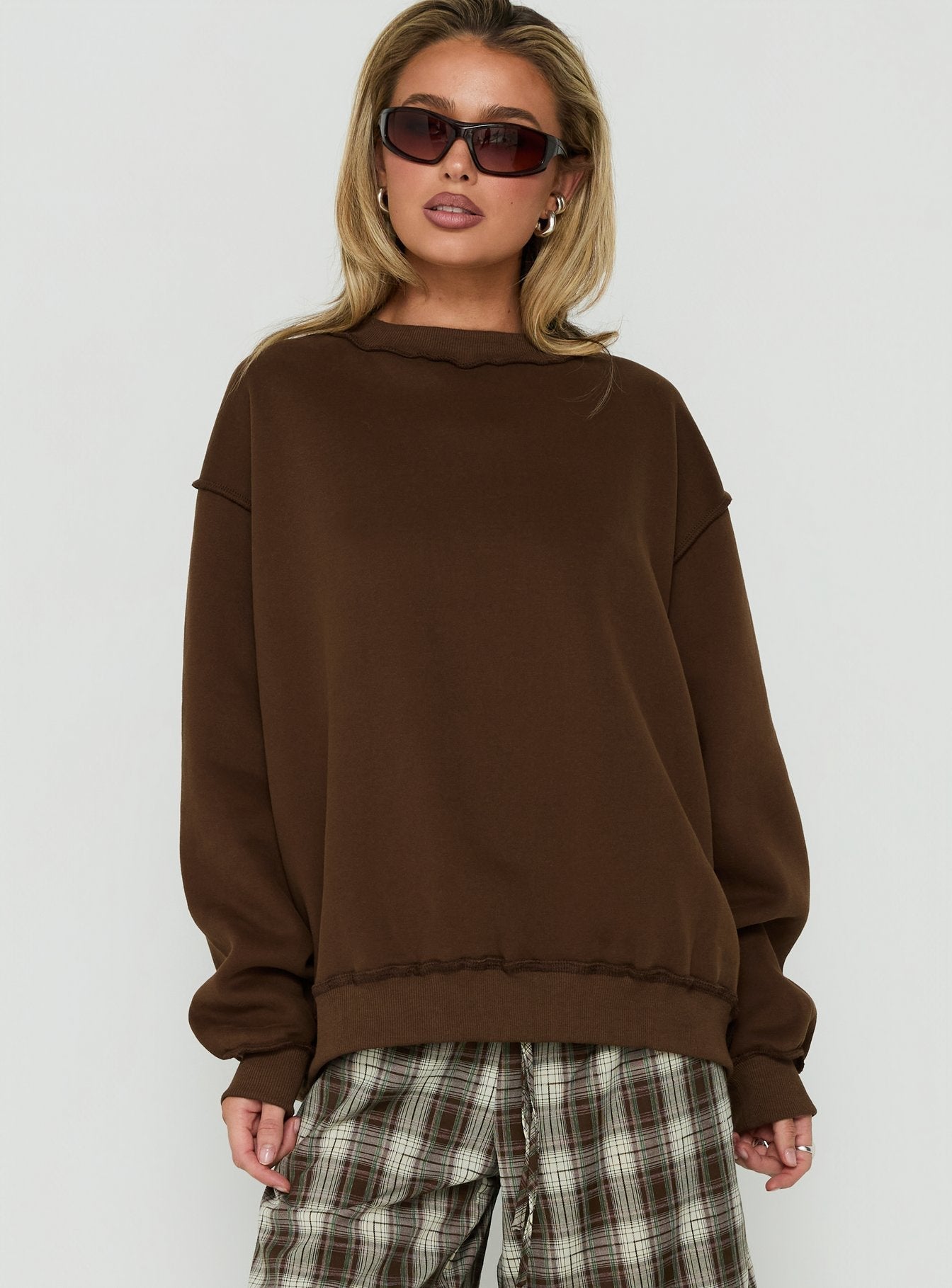 Laine Crew Neck Jumper Brown
