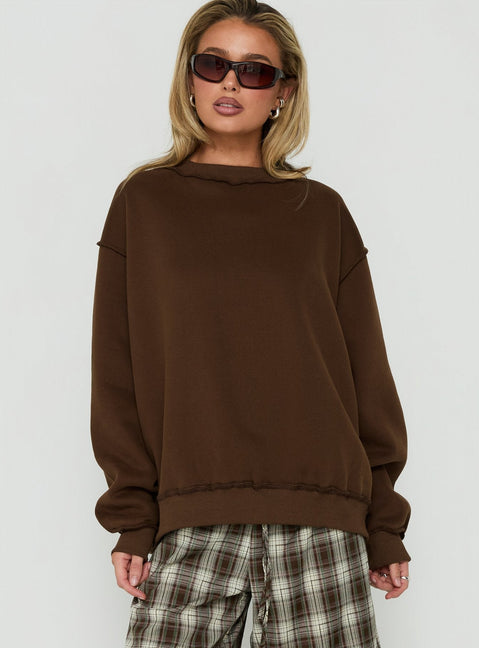 Laine Crew Neck Jumper Brown