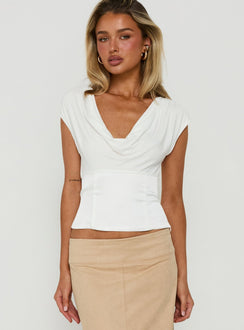 Sommerset Cowl Neck Top White