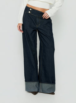 Nikoletta Foldover Jeans Raw Denim