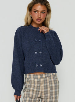 Kammi Button Up Cardigan Navy