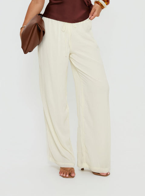Nonnah Chiffon Straight Leg Pants Cream