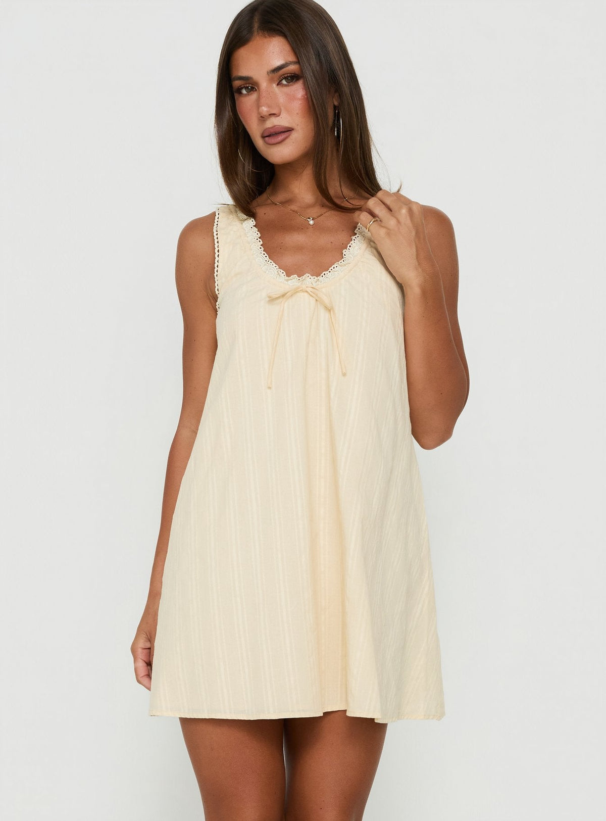 Antiquity Swing Mini Dress Butter Yellow
