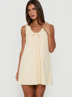Antiquity Swing Mini Dress Butter Yellow
