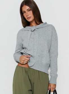 Pippy Scarf Tie Sweater Light Grey