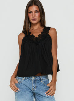 Delune Ruched V Neck Top Black