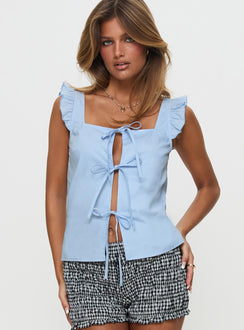 Sunflare Tie Up Top Blue