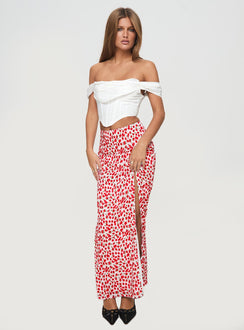 Maxi skirt Floral print, invisible zip fastening, high split in hem