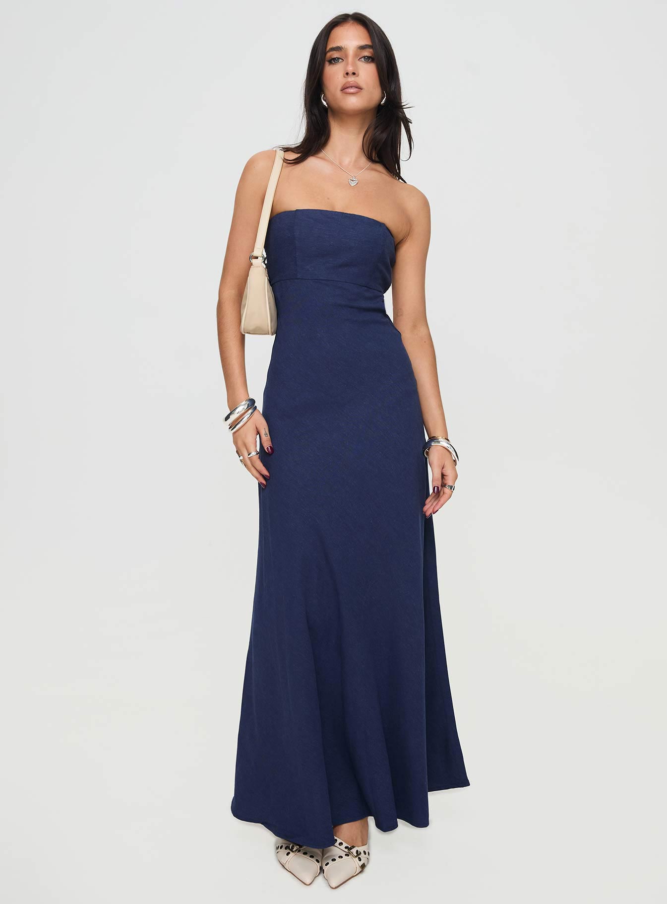 Yahir Strapless Maxi Dress Navy | Princess Polly Yahir Strapless Maxi Dress Navy | Princess Polly