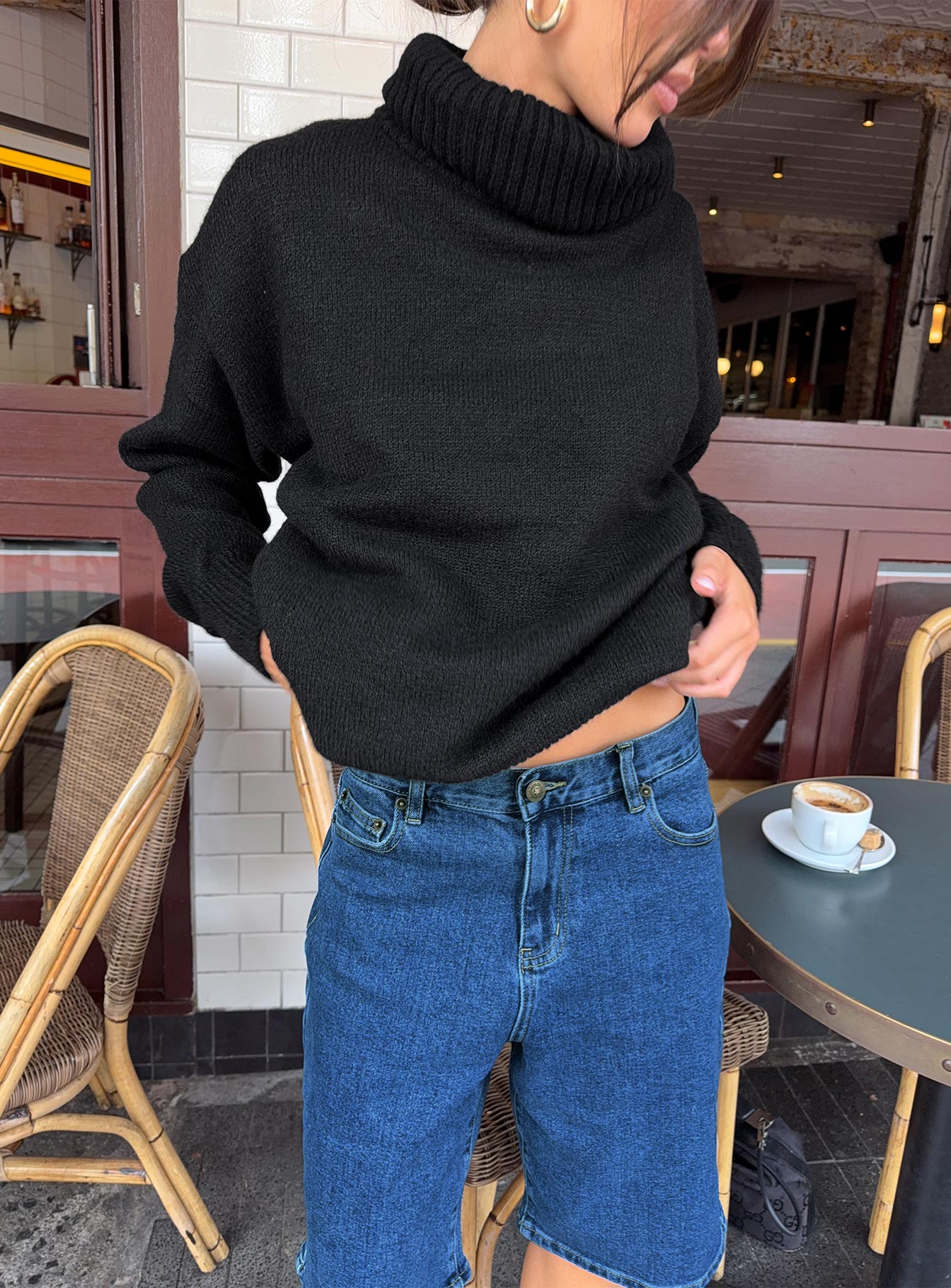 Retro Dream Mid Rise Longline Denim Shorts Mid Wash