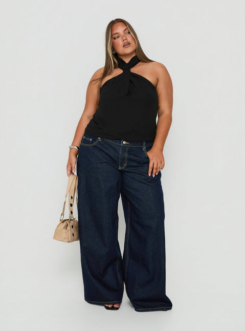 Tidal Wave Low Rise Straight Leg Jeans Raw Denim Curve