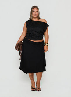 Orvielle Lace Off Shoulder Top Black Curve