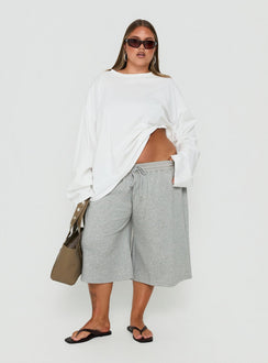 Nikko Longline Fleece Shorts Grey Marle Curve