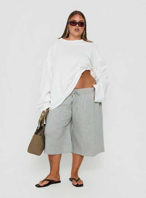 Nikko Longline Fleece Shorts Grey Marle Curve
