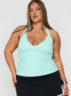Sefina Bandage Halter Neck Top Aqua Curve