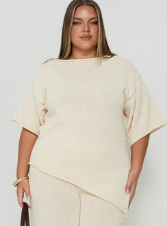 Amelise Knit Poncho Beige Curve
