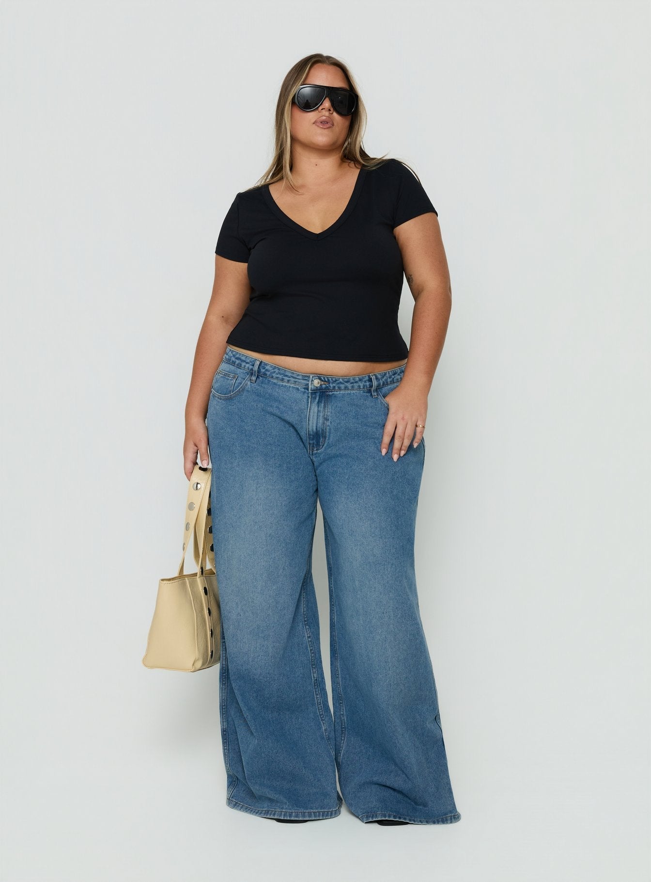 Ramos Low Rise Denim Jeans Bright Blue Wash Curve
