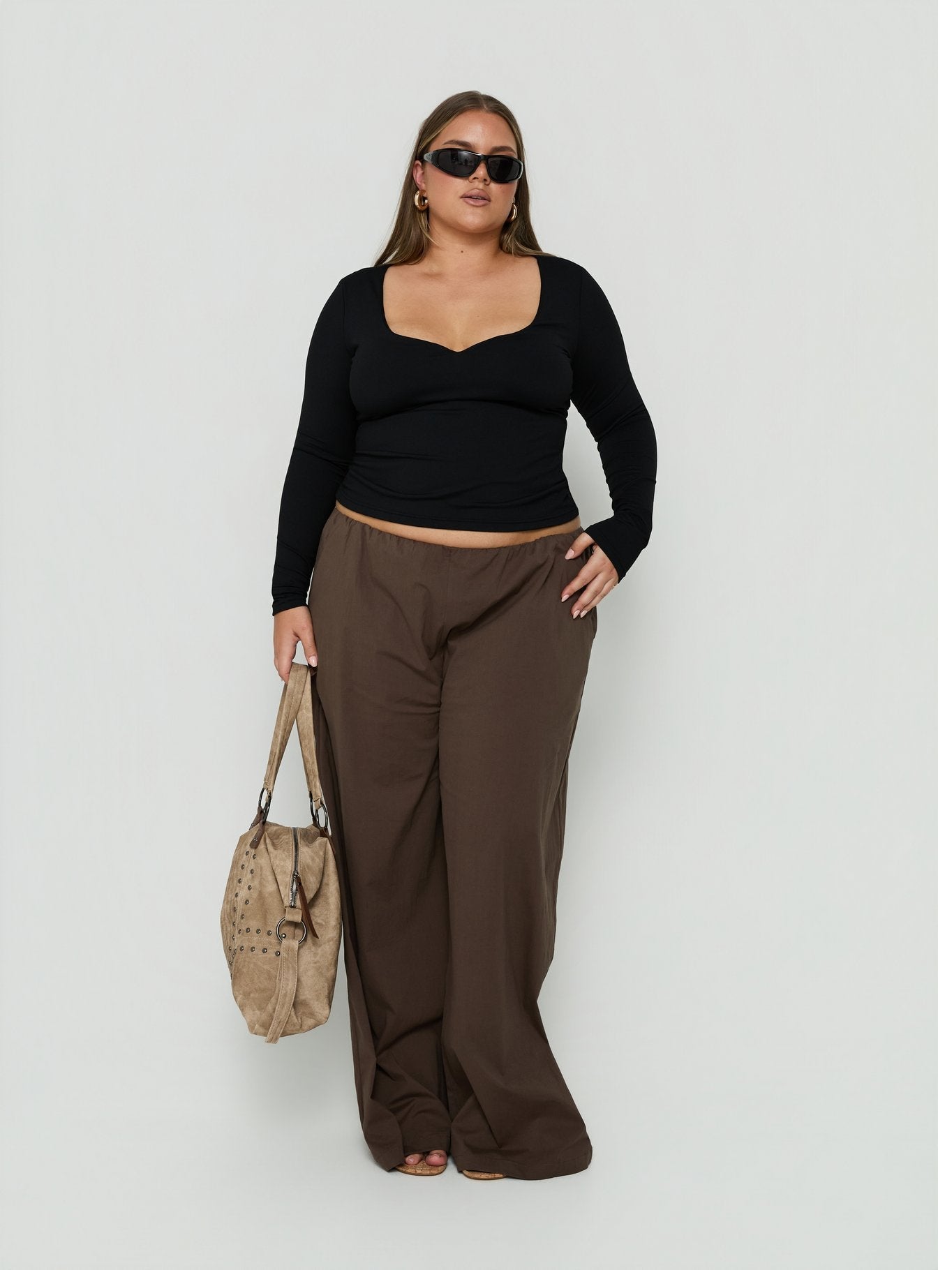 Evangelene Long Sleeve Top Black Curve