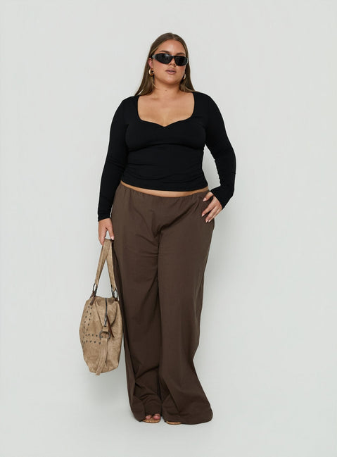 Evangelene Long Sleeve Top Black Curve