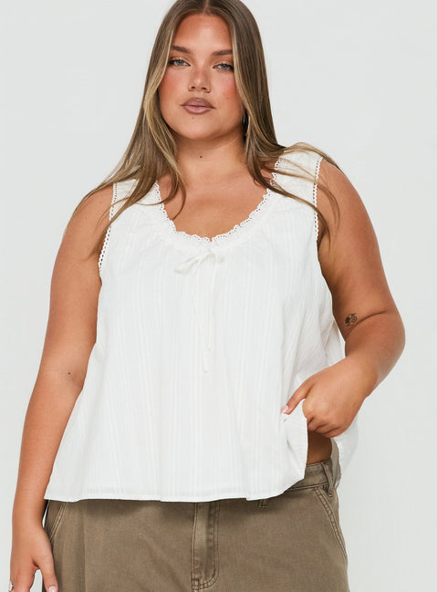 Antiquity Babydoll Top White Curve
