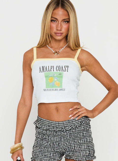 Amalfi Lemons Tank Top White