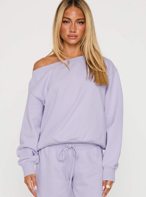 Wellness Off The Shoulder Jumper Washed Lavender