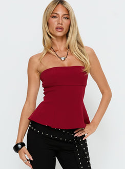 Baudelaire Strapless Corset Red